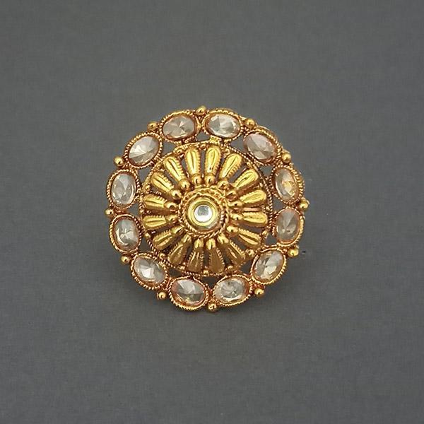 Utkrishtt AD Stone Kundan Adjustable Finger Ring - 1504770