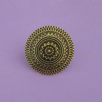 Jeweljunk Antique Gold Plated Adjustable Finger Ring - 1504780