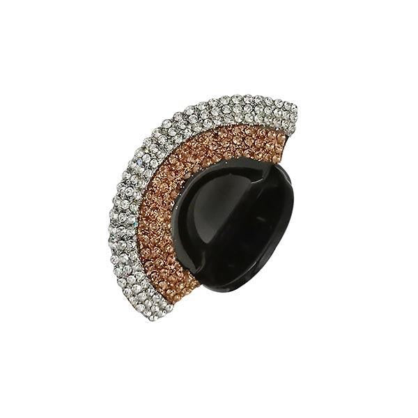 Apurva Pearls White And Brown Austrian Stone Hair Clip - 1505103D