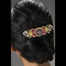 Apurva Pearls Blue Austrian Stone Barrette Hair Clip - 1505226A