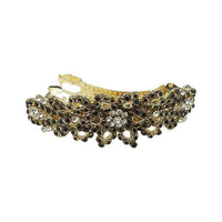 Apurva Pearls Gold Plated  Austrian Stone Barrette Hair Clip - 1505233C