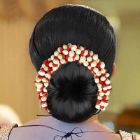 Apurva Pearls White Floral Hair Brooch - 1505407C