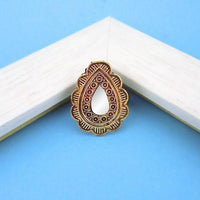 Jeweljunk Antique Gold Plated Mirror Adjustable Finger Ring - 1505504A