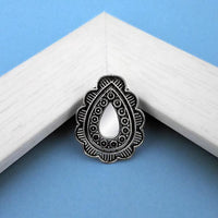 Jeweljunk Oxidised Plated Mirror Adjustable Finger Ring - 1505504B