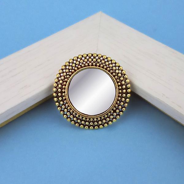 Tip Top Fashions Antique Gold Plated Mirror Adjustable Finger Ring - 1505511A