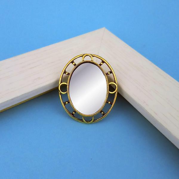 Tip Top Fashions Antique Gold Plated Mirror Adjustable Finger Ring - 1505519A