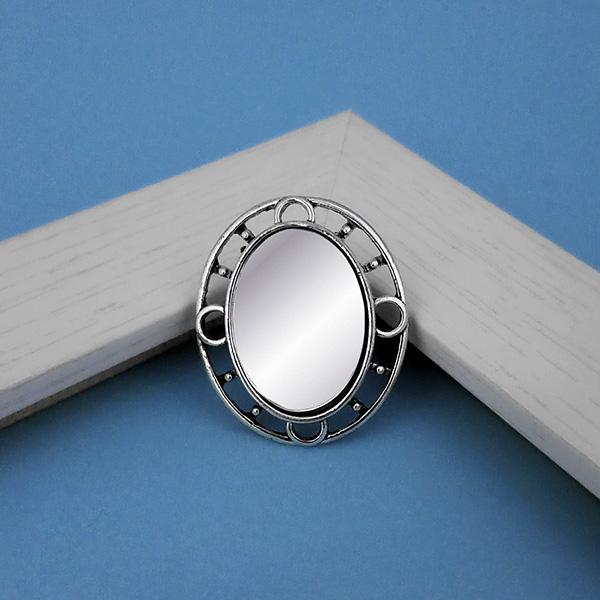 Tip Top Fashions Oxidised Plated Mirror Adjustable Finger Ring - 1505519B