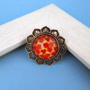Tip Top Fashions Red Antique Gold Plated Adjustable Finger Ring - 1505528A