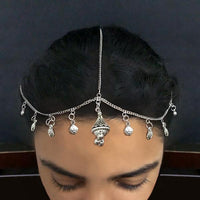 Jeweljunk Oxidised Silver Plated Borla Maang Tikka - 1505622