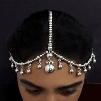 Jeweljunk Oxidised Silver Plated Maang Tikka