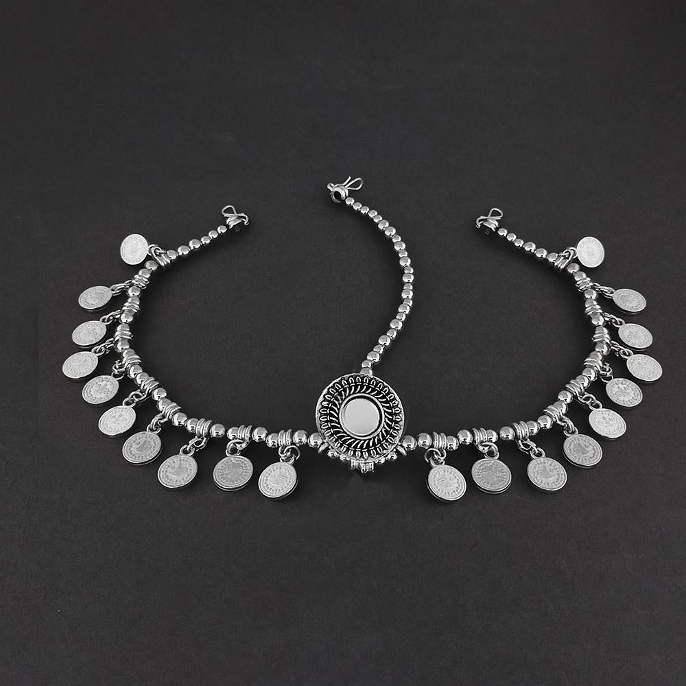 Jeweljunk Oxidised Silver Plated Maang Tikka  -  1505642