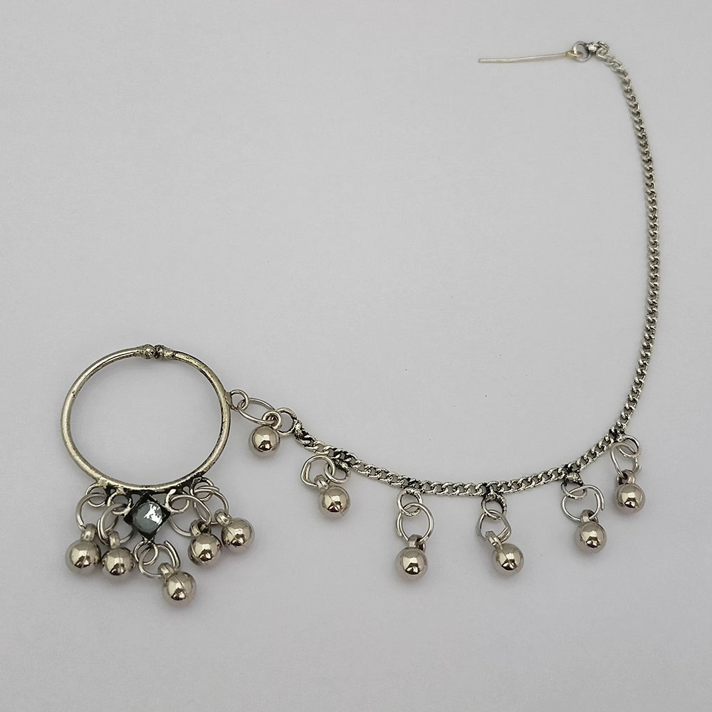 Jeweljunk Oxidised Silver Plated Nose Ring
