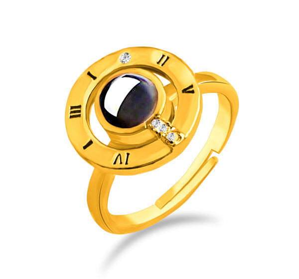 Urbana Gold Plated Single Adjustable Ring Reflecting I love you In 100 Languages-1506344B