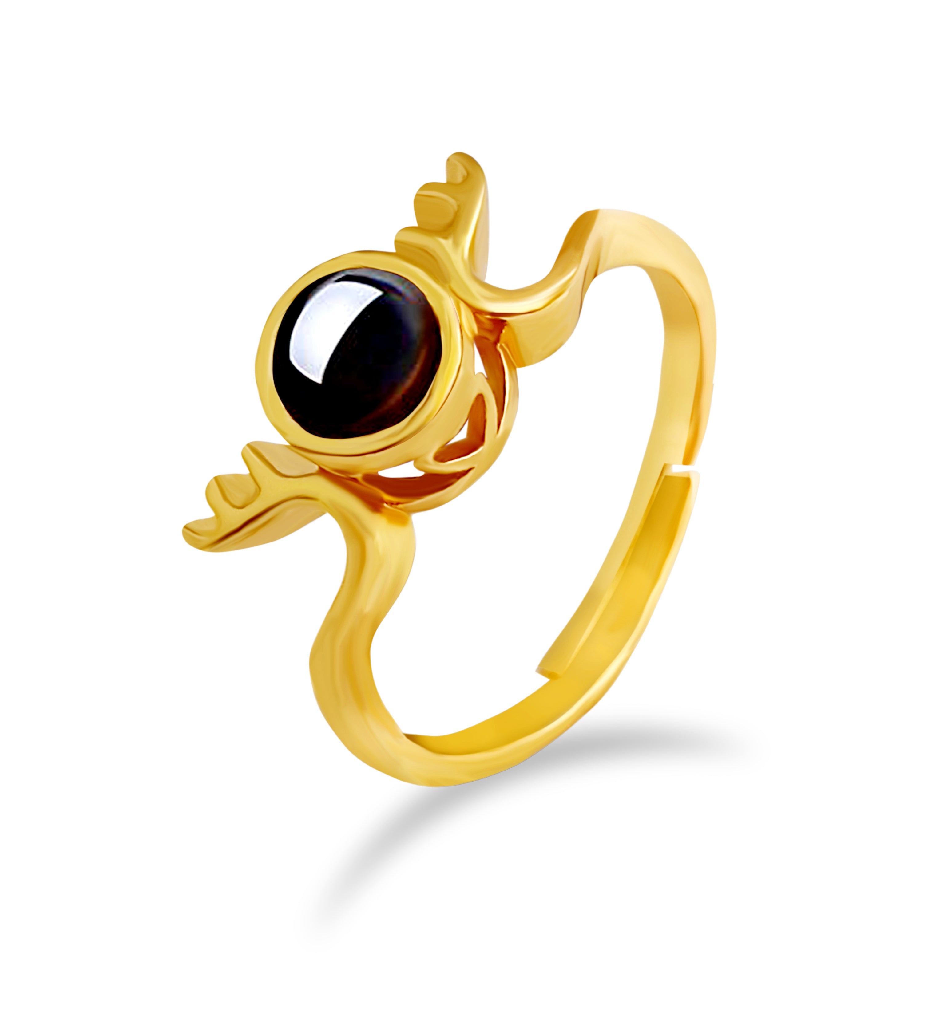 Urbana Gold Plated Single Adjustable Ring Reflecting I love you In 100 Languages-1506351B