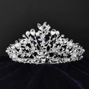 Kriaa Silver Plated White Austrian Stone Crown-1506607