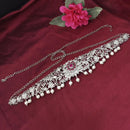 Tisha Oxidised Plated Pink Pota Stone Kamarband - 1506706A