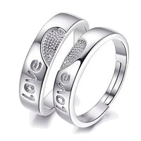 Urbana Rhodium Plated Solitaire Couple Ring Set With Crystal Stone - 1506904