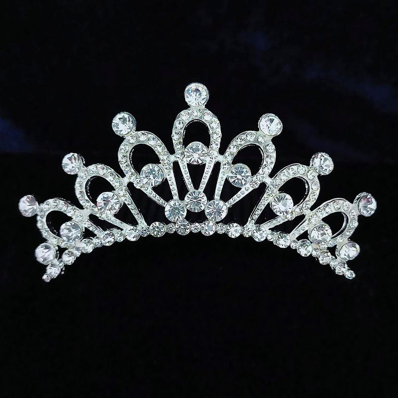 Kriaa Silver Plated White Austrian Stone Crown  - 1507105