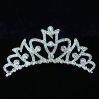 Kriaa Silver Plated White Austrian Stone Crown  - 1507106