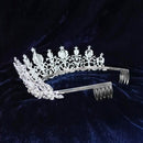 Kriaa Silver Plated White Austrian Stone Crown  - 1507131