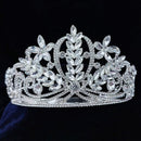 Kriaa Silver Plated White Austrian Stone Crown  - 1507132