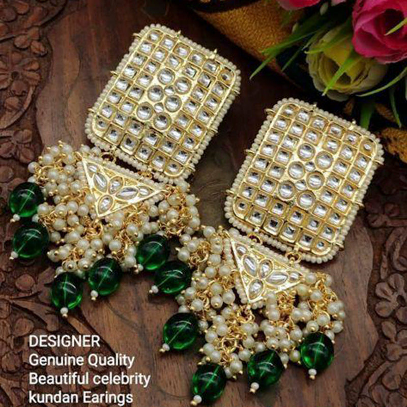 Sai Fashion Gold Plated Kundan And Beads Designer Earrings