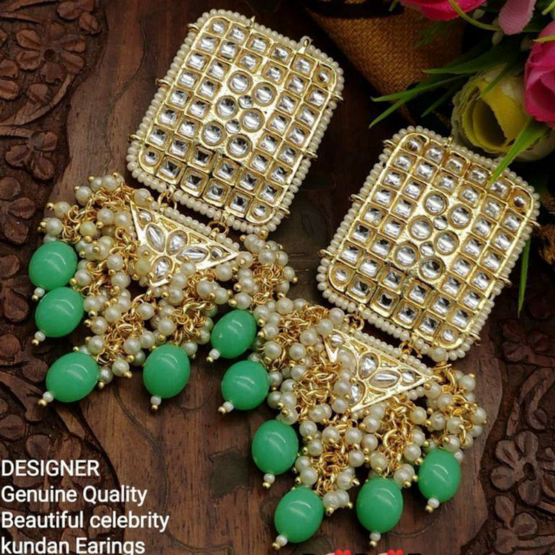 Sai Fashion Gold Plated Kundan And Beads Designer Earrings