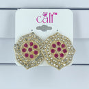 Corbeda Fashion Gold Plated Assorted Color Stud Earrings