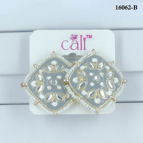 Corbeda Fashion Gold Plated Assorted Color Meenakari Stud Earrings