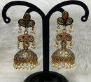 Infinity Jewels Gold Plated Meenakari Jhumki Earrings