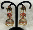 Infinity Jewels Gold Plated Meenakari Jhumki Earrings
