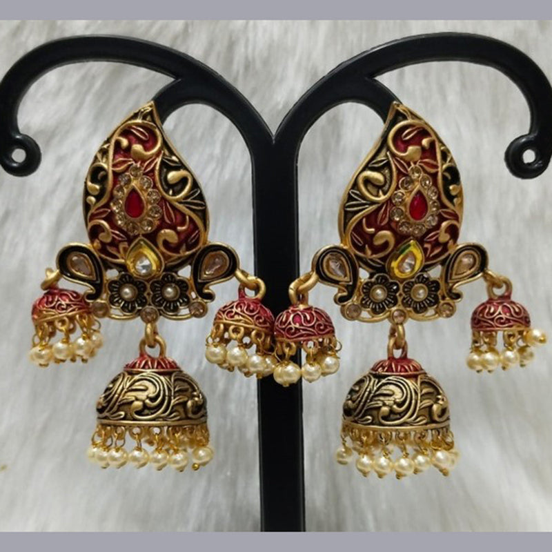 Infinity Jewels Gold Plated Jhumki Earrings