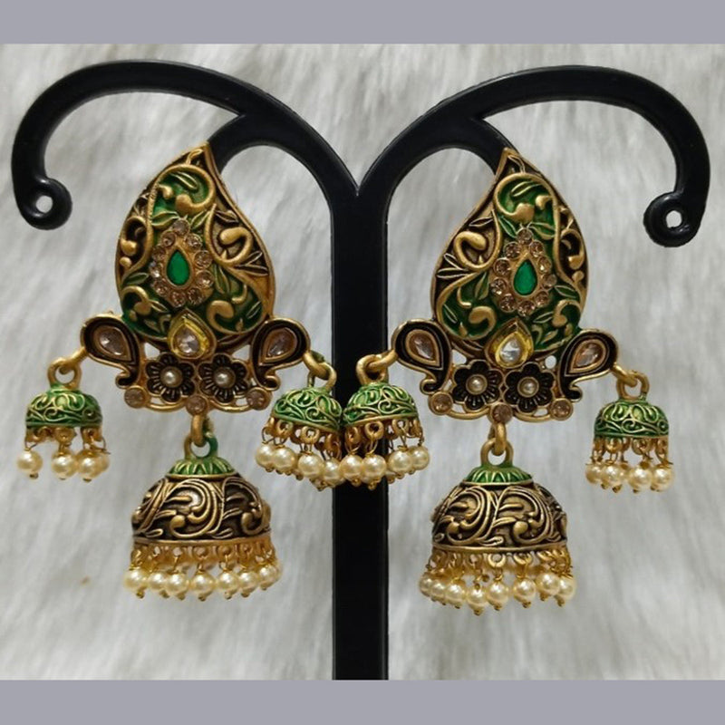 Infinity Jewels Gold Plated Jhumki Earrings