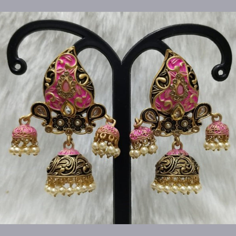 Infinity Jewels Gold Plated Jhumki Earrings