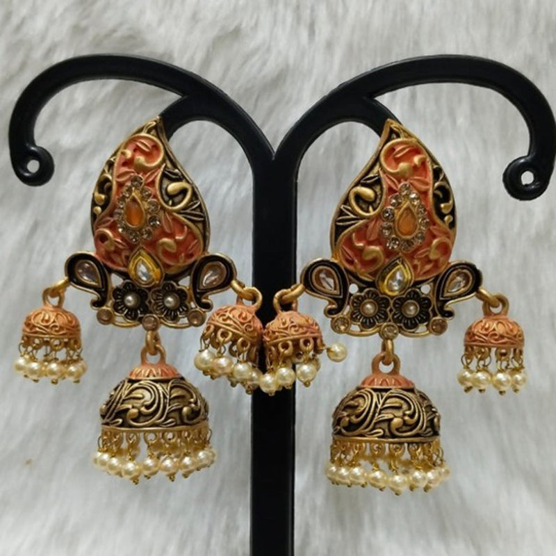 Infinity Jewels Gold Plated Jhumki Earrings