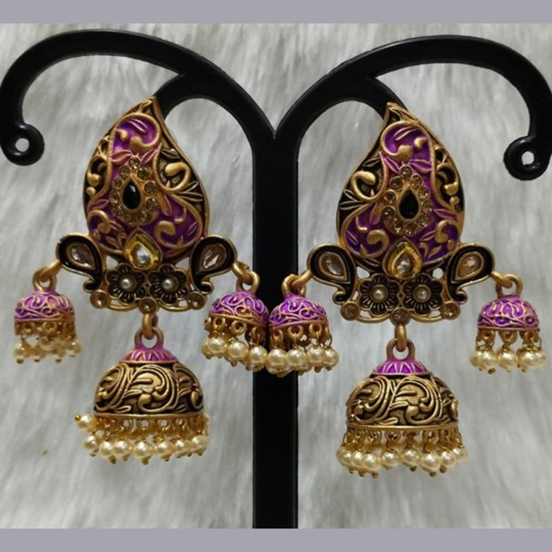 Infinity Jewels Gold Plated Jhumki Earrings