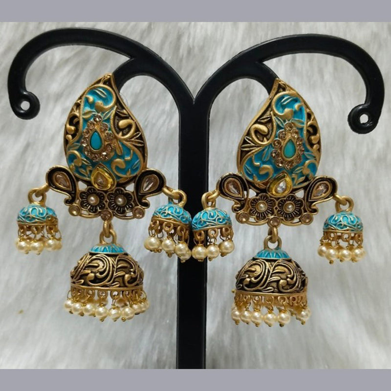 Infinity Jewels Gold Plated Jhumki Earrings