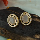 Mahavir Gold Plated Crystal Stone Stud Earrings