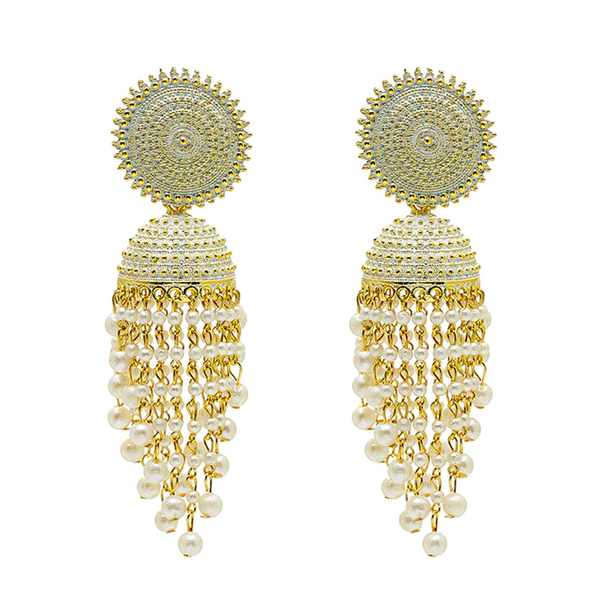 Mahavir Gold Plated Beads Jhumki Earrings