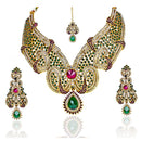 Mithya Austrian Stone Necklace Set With Maang Tikka - 2000109