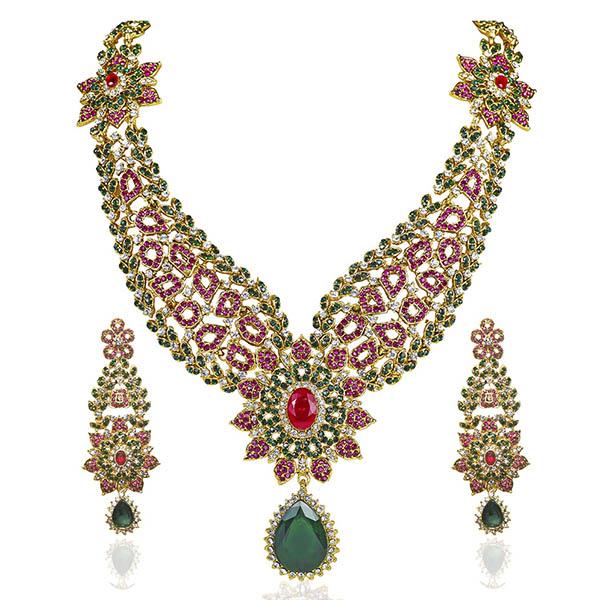 Mithya Gold Plated Austrian Stone Necklace Set - 2000118