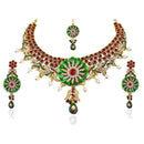Vivaah Meenakari Gold Plated Necklace Set With Maang Tikka