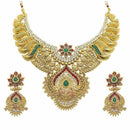 Aurum Gold Plated Meenakari Austrian Stone Necklace Set - 2000520