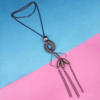 Urthn Black Oxidised Statement Necklace - 1108814A