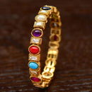 Varso Navratna Gold Polish Antique Kada - 206278