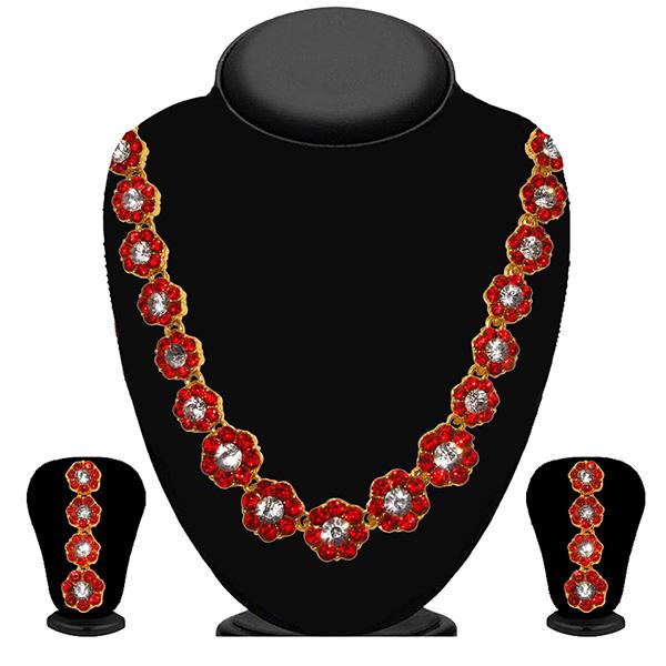 Kriaa Red Austrian Stone Necklace Set