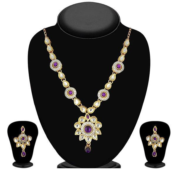 Kriaa Gold Plated Austrian Stone Necklace Set - 2101807