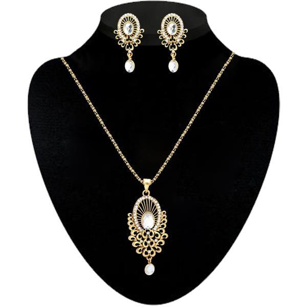 Kriaa White Austrian Stone Pendant Set - 2102106