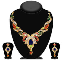 Kriaa Multicolor Austrian Stone Necklace Set