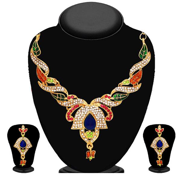 Kriaa Multicolor Austrian Stone Necklace Set